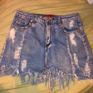 DENIM DISTRESSED MINI SKIT PACSUN BRAND